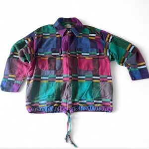 Angelique cotton  zip-up jacket with a patchwork design 90s